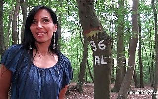 Georgous amateur exhib milf gets rendez vous in a wood before anal sex at one's fingertips home